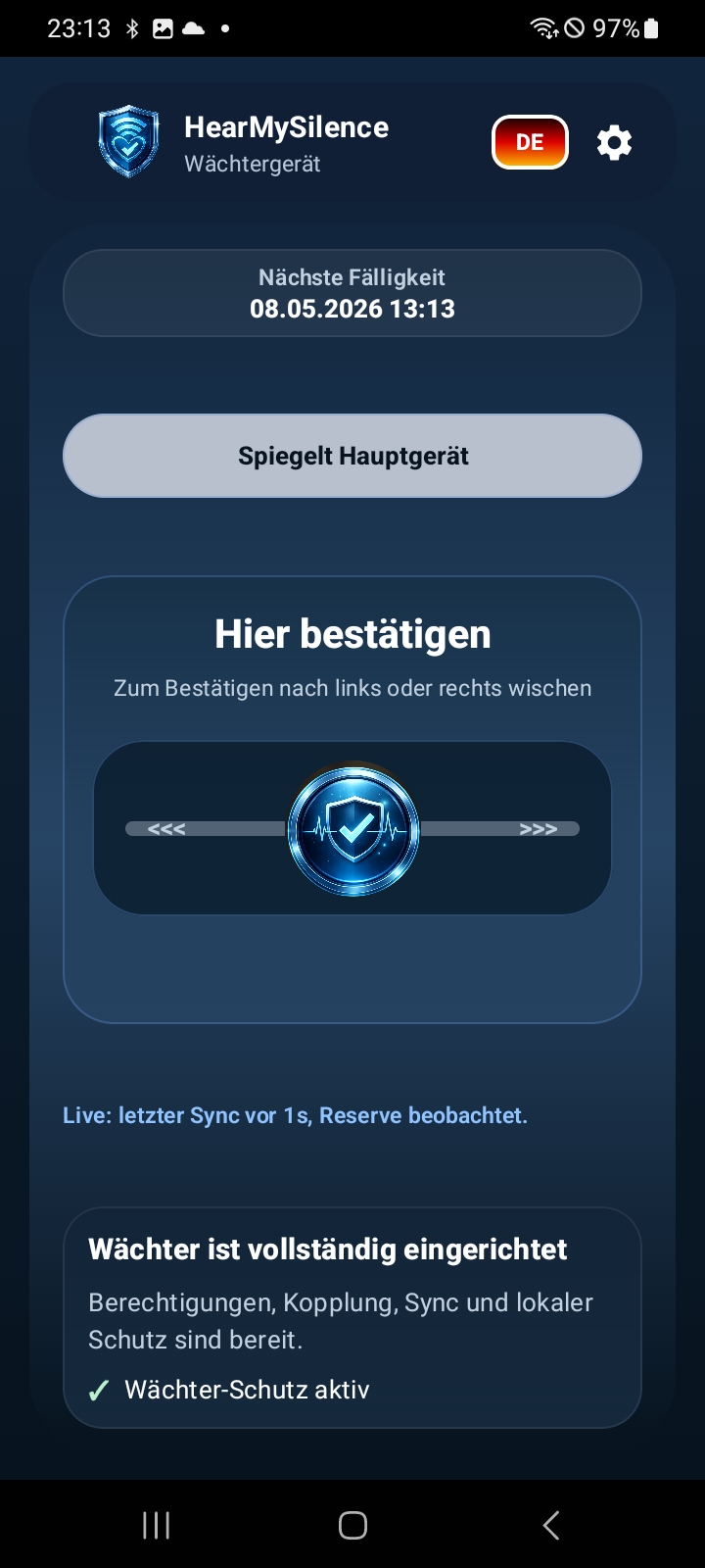 Wächtergerät im neutralen Zustand